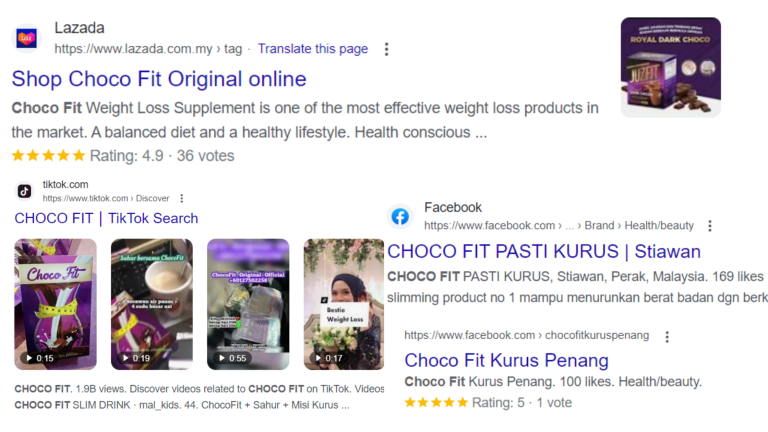 Choco FIT, ban product in Malaysia yet still can be bought