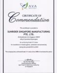 Certificate pf Commendation from AVA 2016